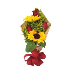 Imagem de Arranjo de Girassóis e Rosas