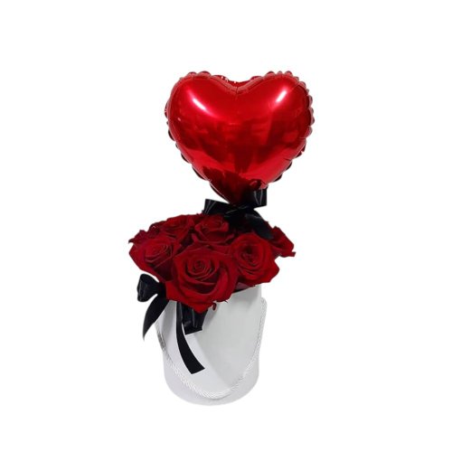Caixa Rosas com Balão