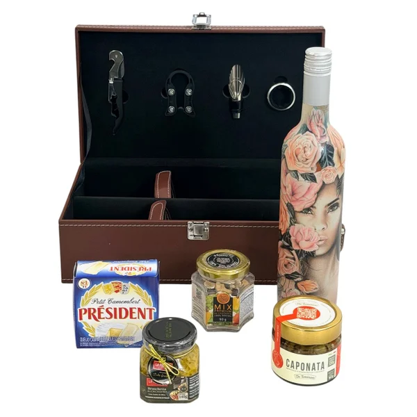  Kit Executiva Queijo e Vinho La Piu Belle 