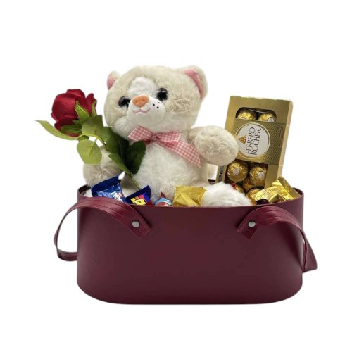 Cesta com Pelúcia Ferrero Chocolates