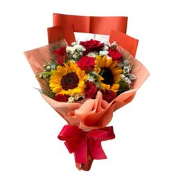 Imagem de Buquê Mix Rosas e Girassol