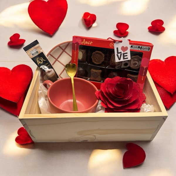 Cesta Romântica com chocolate