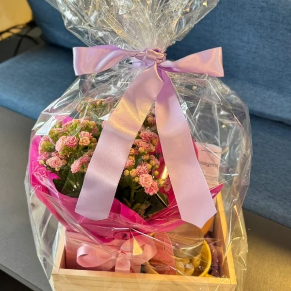 Cesta Mimo Rosa Presente Delicado Flor