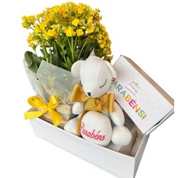 Imagem de Cesta de Aniversário Doce Alegria: Flor e Brigadeiro