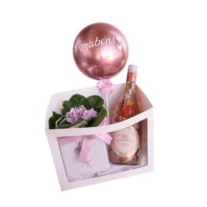 Cesta Celebração Pink & Flores