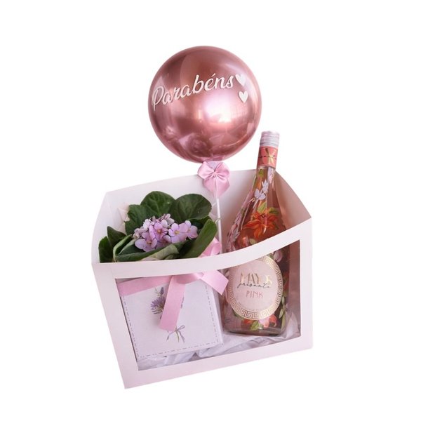 Cesta Celebração Pink & Flores