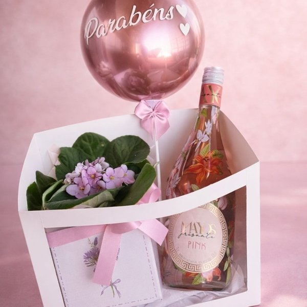 Cesta Celebração Pink & Flores