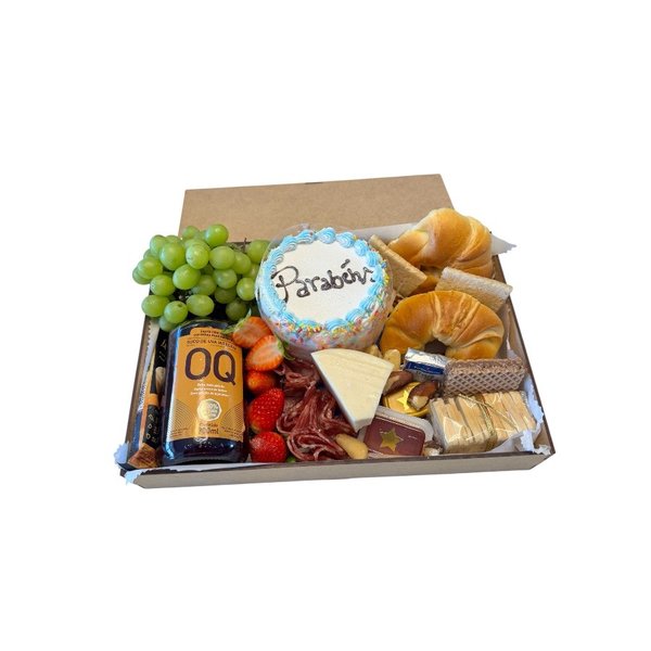 Cesta de Café da Manhã com Bento Cake Decorado e Mini 