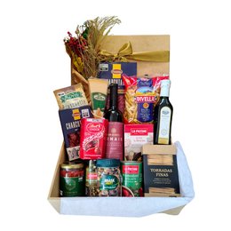 Imagem de Cesta Presente Luxo Completa com Vinho 