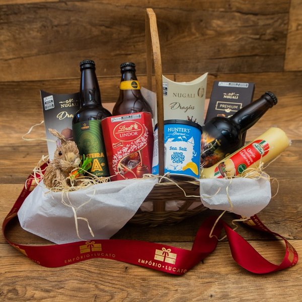 Cesta Presente Chocolates e Cervejas Artesanais