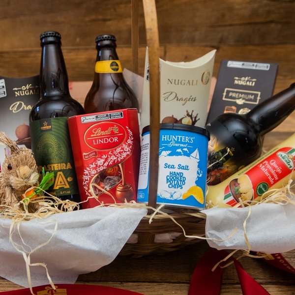 Cesta Presente Chocolates e Cervejas Artesanais