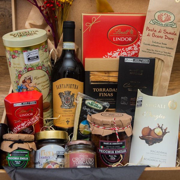 Cesta Gourmet Presente Corporativo/Executivo com Vinho