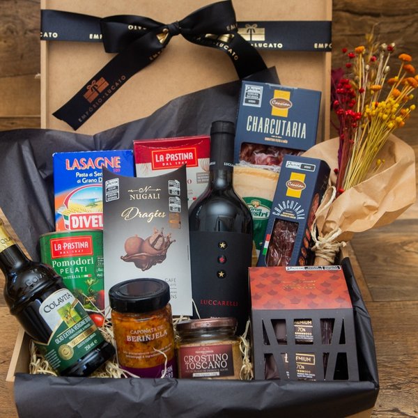 Cesta Gourmet Com Vinho Italiano