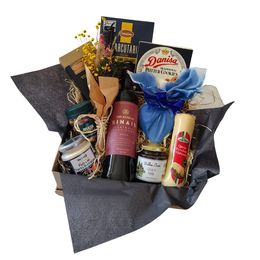 Imagem de Cesta Gourmet Com Queijo, Vinho & Chocolate