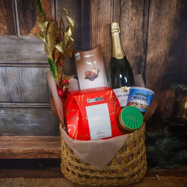 Cesta de Natal Presente com Espumante 