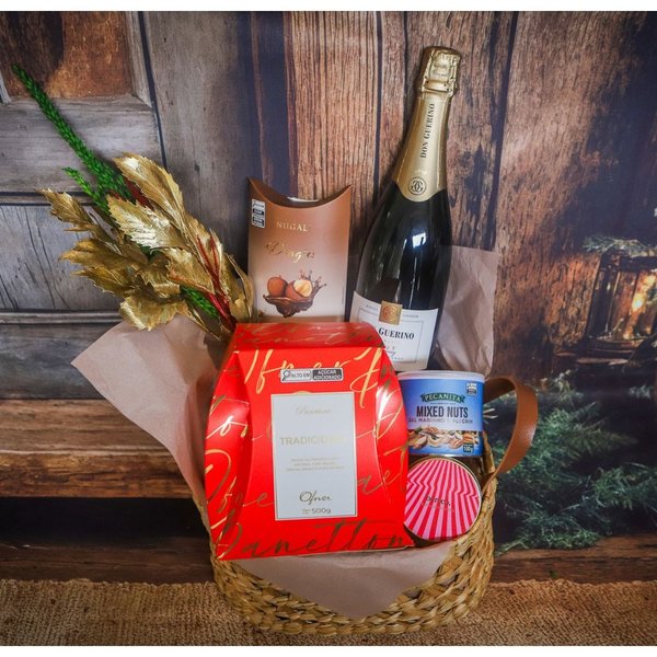 Cesta de Natal Presente com Espumante 