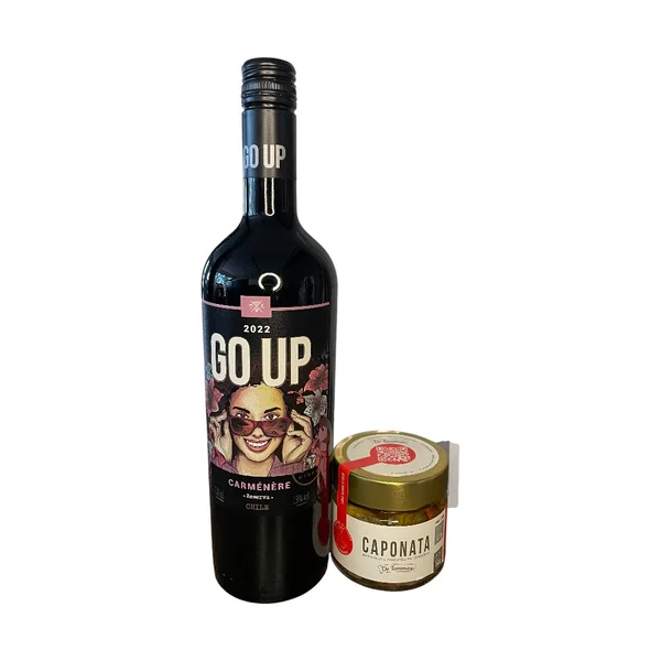 Kit de Vinho Go Up Carmenére com Caponata