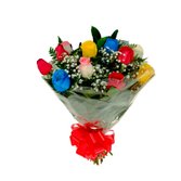 Buque 12 Rosas Coloridas