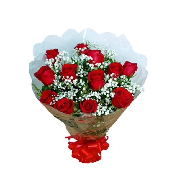 Buquê 12 Rosas Vermelhas Tradicional