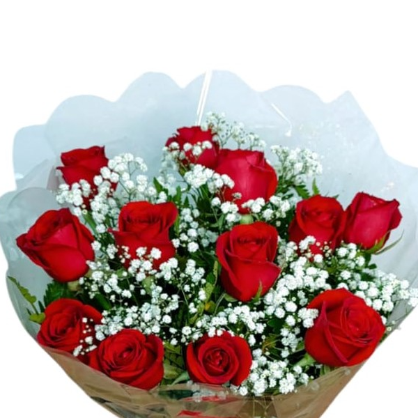 Buquê 12 Rosas Vermelhas Tradicional