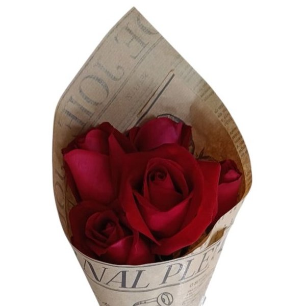 Cone 5 Rosas Vermelhas Lindas