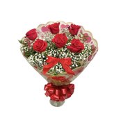 Buquê de 6 Rosas vermelhas Naturais