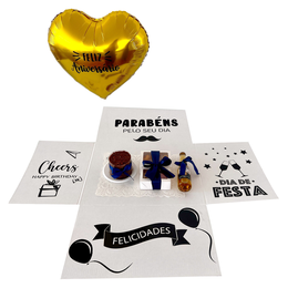 Imagem de Caixa Surpresa Aniversário Luxo Dourado