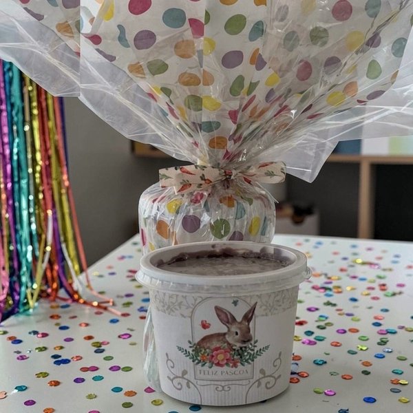 Bolo no Pote de Páscoa - Pronto para Presentear
