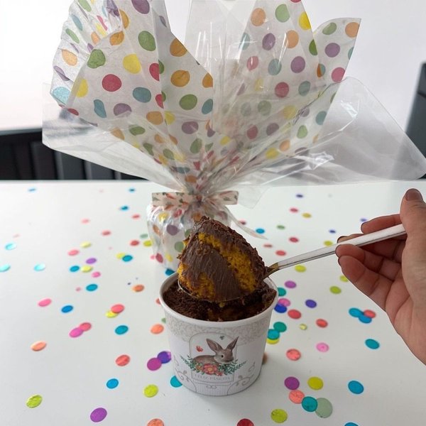 Bolo no Pote de Páscoa - Pronto para Presentear