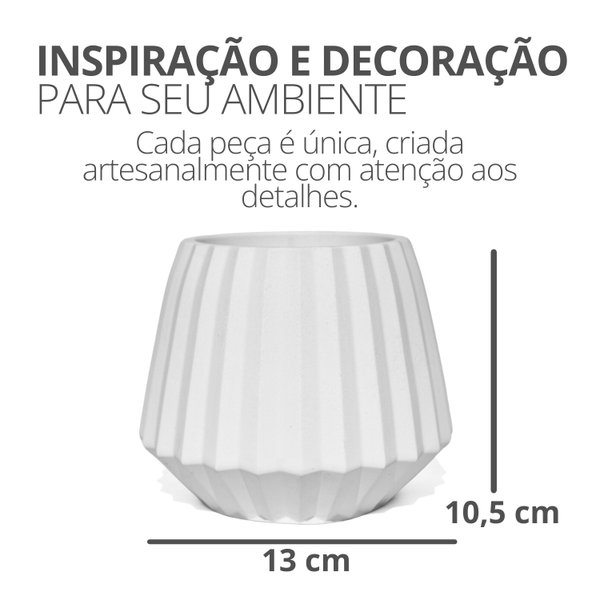 Vaso Diamante Cimento Branco 13cm 