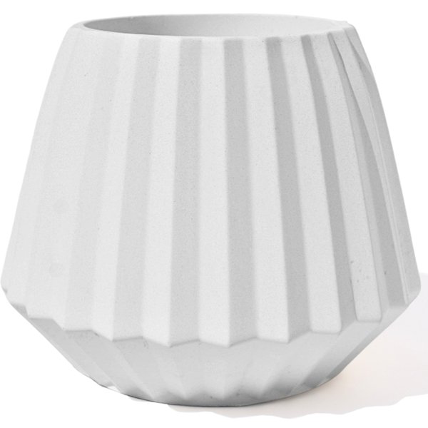 Vaso Diamante Cimento Branco 13cm 