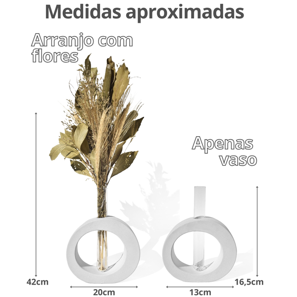 Arranjo De Flores Secas Decorativo Vaso Solitário Red