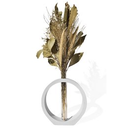 Imagem de Arranjo De Flores Secas Decorativo Vaso Solitário Anel