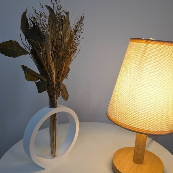 Arranjo De Flores Secas Decorativo Vaso Solitário Anel