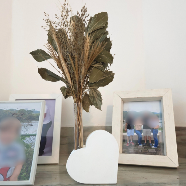 Arranjo De Flores Secas Decorativo Vaso Solitário Cor