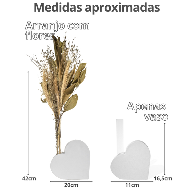 Arranjo De Flores Secas Decorativo Vaso Solitário Cor