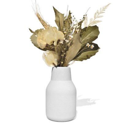 Arranjo De Flores Secas Vaso Decor Garrafa Retrô Liso