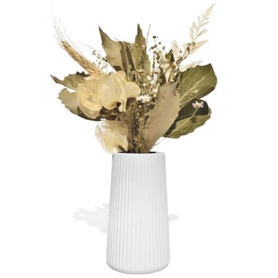 Arranjo De Flores Secas Decorativo Vaso Garrafa Listra