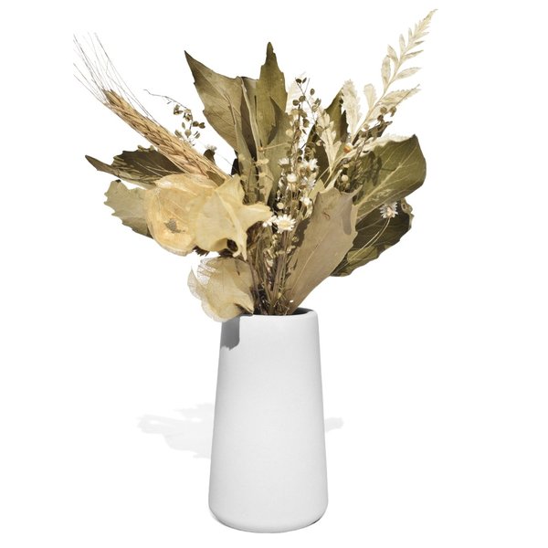 Arranjo De Flores Secas Decorativo Vaso Garrafa Lisa