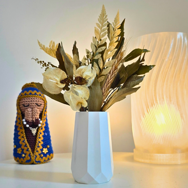 Arranjo De Flores Secas Decorativo Vaso Garrafa Losang