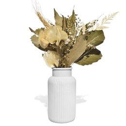 Imagem de Arranjo De Flores Secas Vaso Decorativo Garrafa Listra