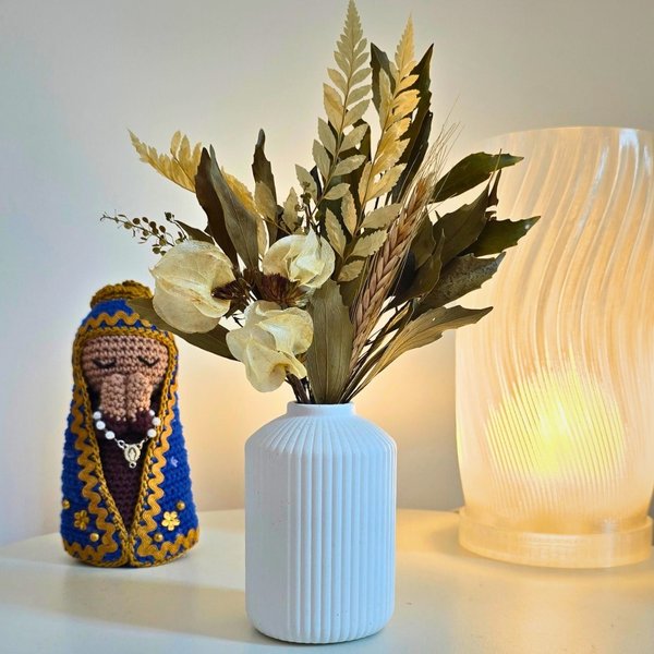 Arranjo De Flores Secas Decorativo Vaso Garrafa Cilínd