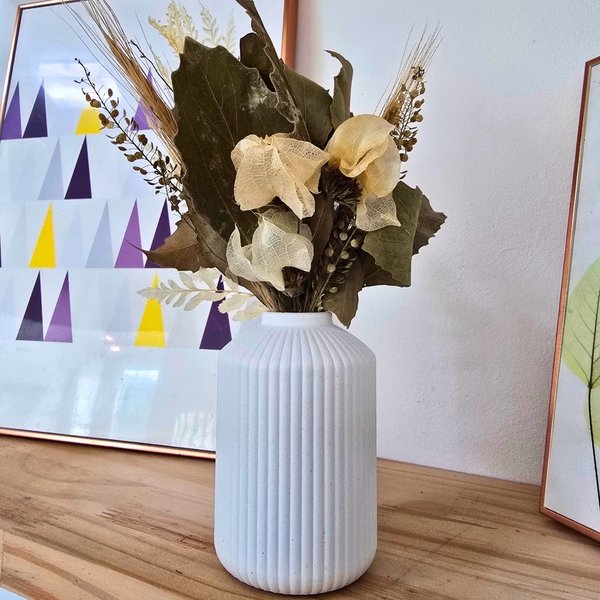 Arranjo De Flores Secas Decorativo Vaso Garrafa Cilínd