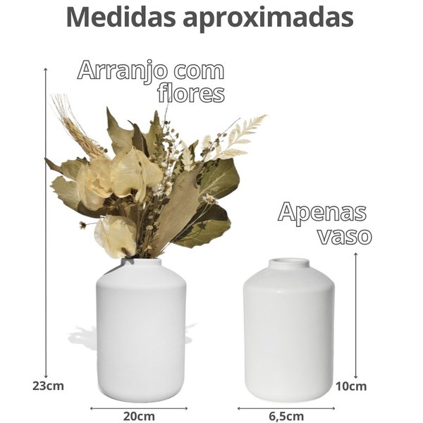 Arranjo De Flores Secas Decorativo Vaso Garrafa Cilín