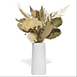 Imagem de Arranjo De Flores Secas Decorativo Vaso Garrafa Tubo