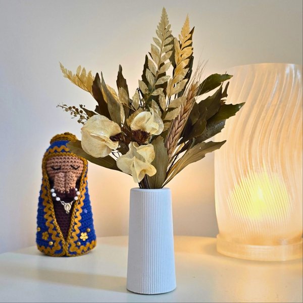 Arranjo De Flores Secas Decorativo Vaso Garrafa Tubo