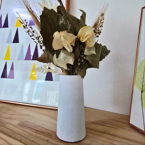 Arranjo De Flores Secas Decorativo Vaso Garrafa Tubo