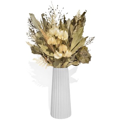 Arranjo De Flores Secas Decorativo Vaso Solitário List