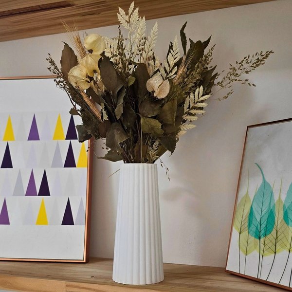Arranjo De Flores Secas Decorativo Vaso Solitário List