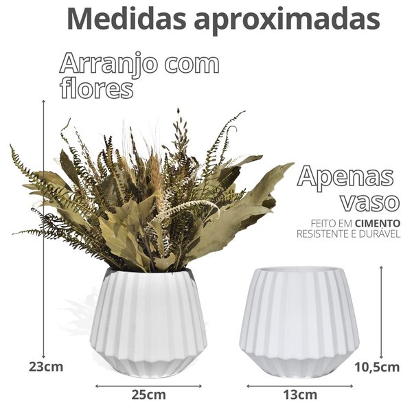 Arranjo De Flores Secas Decorativo Vaso Diamante